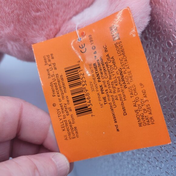 Kelly Toy PINK PANTHER 19" Cartoon Plush Stuffed Neck Tie W/ Tag 1999 - Picture 5 of 7